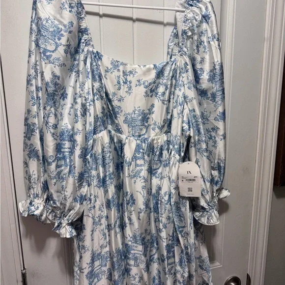 ARULA Blue and White Floral Mini Dress - Picture 3 of 8